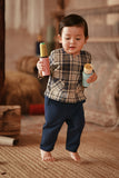 The Asal Kita Babies Kurta - Blue Tartan