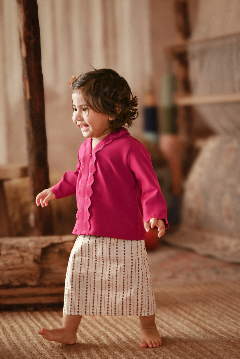 The Asal Kita Babies Back Pleated Skirt - Creamish Plus