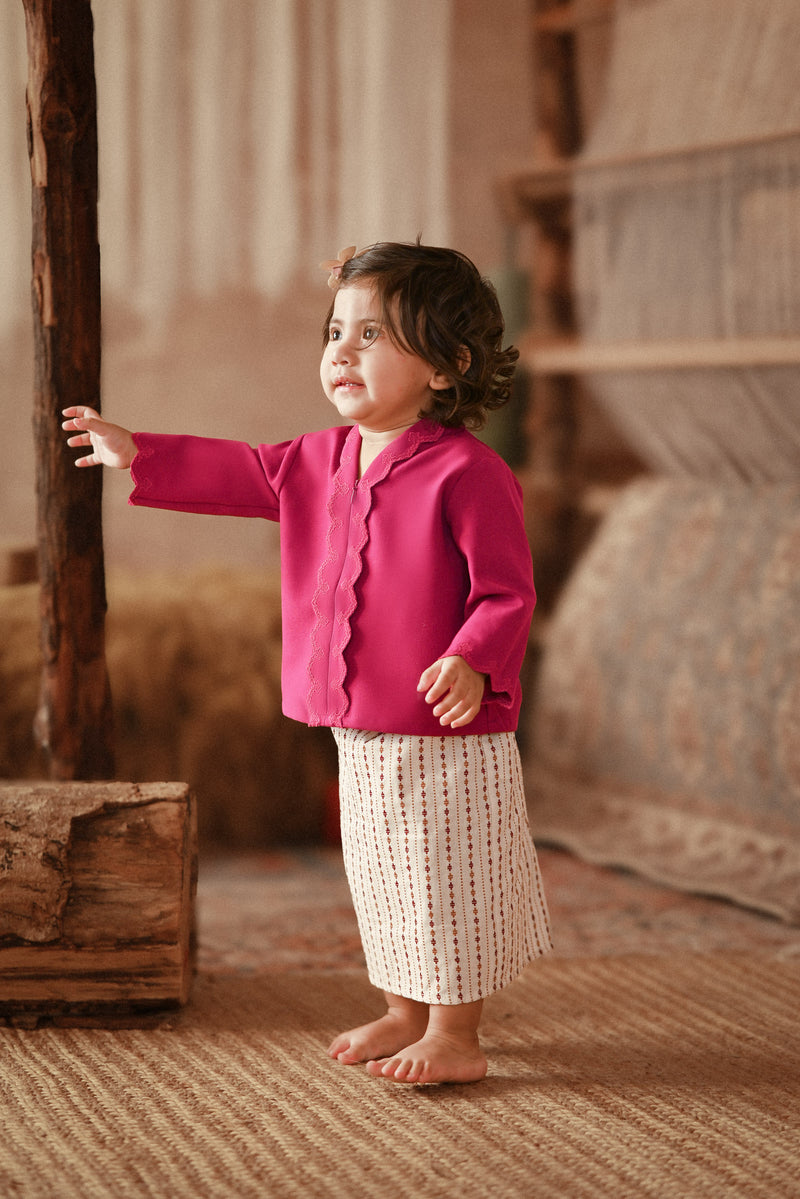 The Asal Kita Babies Embroidered Kebaya Top - Deep Fuchsia