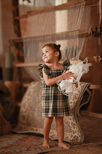 The Asal Kita Babies Dress - Blue Tartan