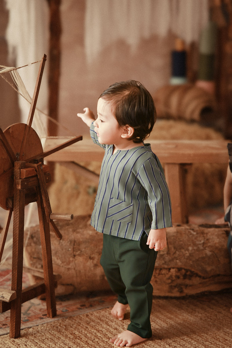 The Asal Kita Babies Kurta - Green Regal