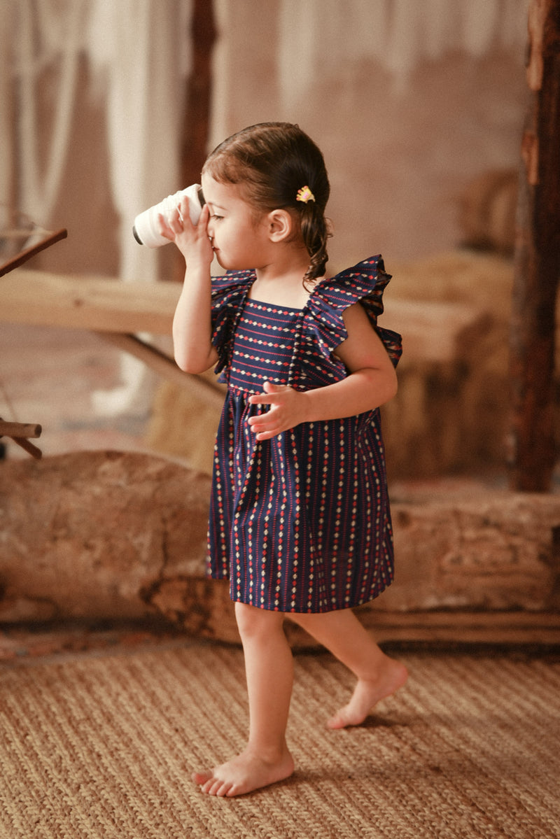 The Asal Kita Babies Dress - Navy Plus