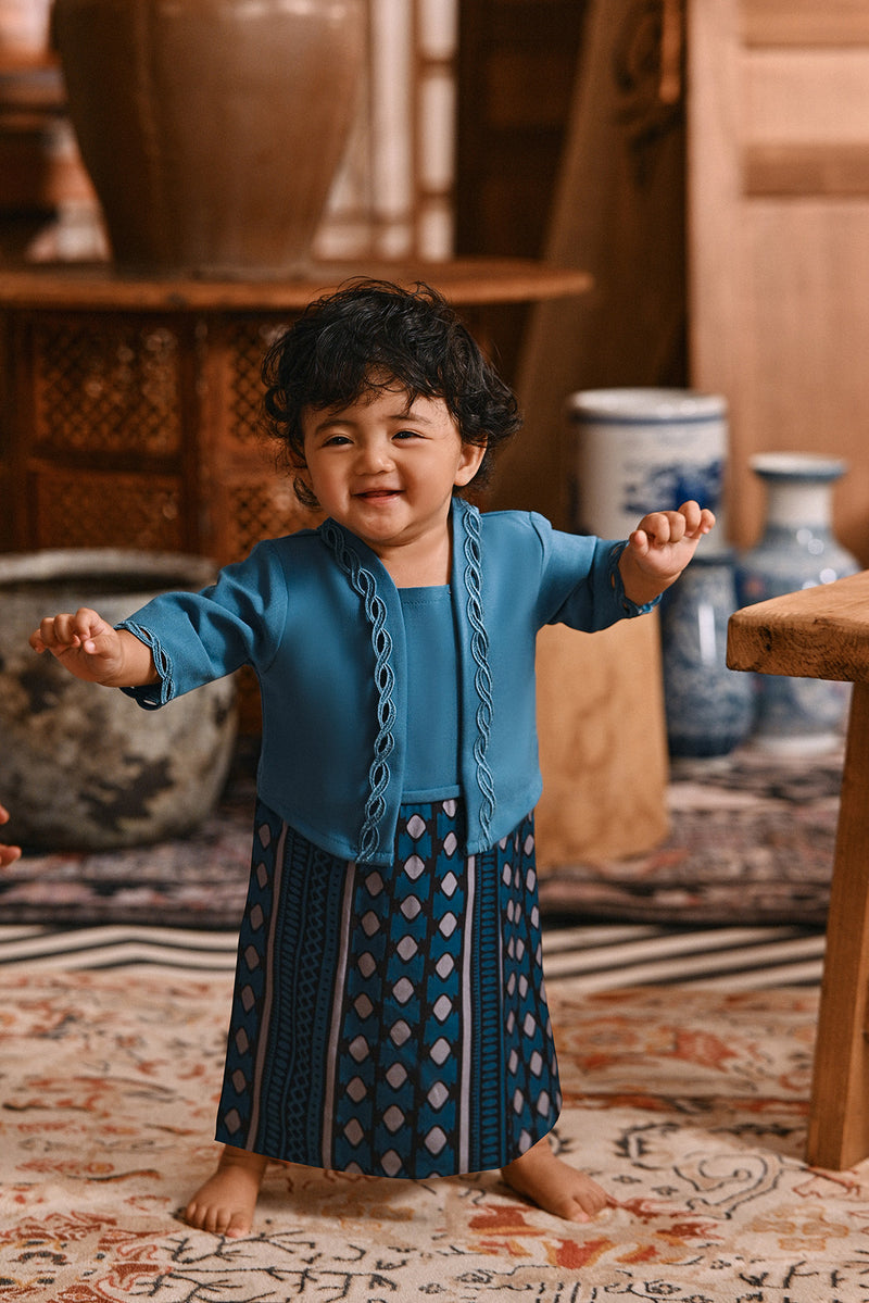 The Hariri Babies Classic Kebaya - Jade Teal Borneo
