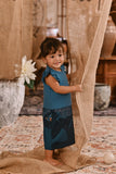 The Hariri Babies Broderie Kurung - Jade Teal Oasis