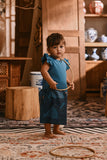 The Hariri Babies Broderie Kurung - Jade Teal Oasis