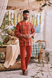 The Courtyard Men 3/4 Sleeve Kurta - Blaze Square