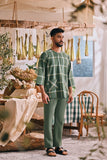 The Courtyard Men 3/4 Sleeve Kurta - Hunter Square