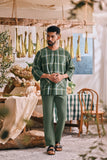 The Courtyard Men 3/4 Sleeve Kurta - Hunter Square