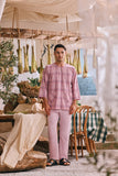 The Courtyard Men 3/4 Sleeve Kurta - Petal Grid