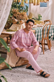 The Courtyard Men 3/4 Sleeve Kurta - Petal Grid