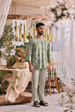 The Courtyard Men 3/4 Sleeve Kurta - Clover Grid