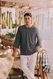 The Courtyard Men 3/4 Sleeve Kurta - Chess Plaid