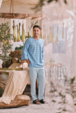 The Courtyard Men 3/4 Sleeve Kurta - Skylark