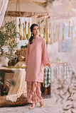 The Courtyard Women Layered Broderie Kurung Top - Dusty Pink