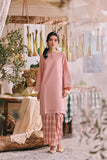 The Courtyard Women Layered Broderie Kurung Top - Dusty Pink