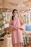 The Courtyard Women Layered Broderie Kurung Top - Dusty Pink