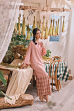 The Courtyard Women Layered Broderie Kurung Top - Dusty Pink