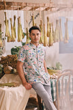 The Courtyard Men Mandarin Shirt - Wildflowers