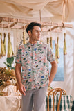 The Courtyard Men Mandarin Shirt - Wildflowers