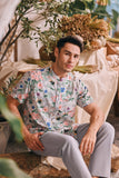The Courtyard Men Mandarin Shirt - Wildflowers