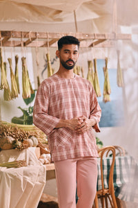 The Courtyard Men 3/4 Sleeve Kurta - Roseveil