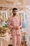 The Courtyard Men 3/4 Sleeve Kurta - Roseveil