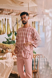 The Courtyard Men 3/4 Sleeve Kurta - Roseveil