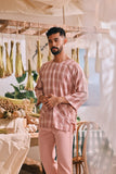The Courtyard Men 3/4 Sleeve Kurta - Roseveil