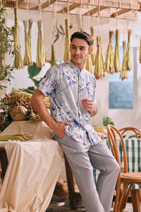 The Courtyard Men Mandarin Shirt - Bucolic