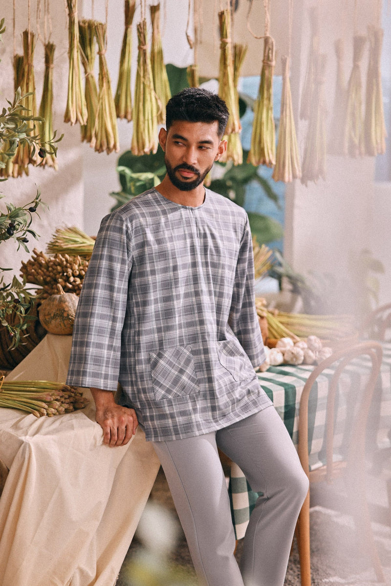 The Courtyard Men 3/4 Sleeve Kurta - CloudyLoom