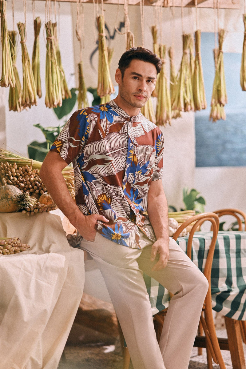 The Courtyard Men Mandarin Shirt - Precious