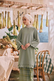 The Courtyard Women Layered Broderie Kurung Top - Pistachio
