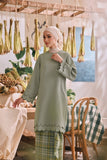 The Courtyard Women Layered Broderie Kurung Top - Pistachio