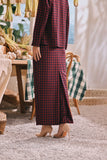 The Courtyard Women Back Pleated Skirt - Rouge Plaid
