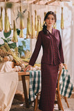 The Courtyard Women Kebaya Top - Rouge Plaid