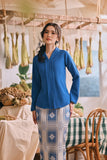 The Courtyard Women Kebaya Top - Classic Blue
