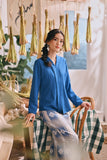 The Courtyard Women Kebaya Top - Classic Blue