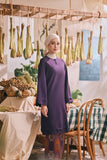 The Courtyard Women Layered Broderie Kurung Top - Royal Purple
