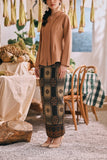 The Courtyard Women Jacquard Skirt - Caramel Regal