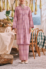 The Courtyard Women Back Pleated Skirt - Petal Grid