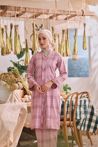 The Courtyard Women Kebarung Top - Petal Grid