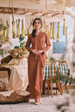 The Courtyard Women Kebaya Top - Russet Check