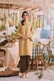 The Courtyard Women Layered Broderie Kurung Top - Champagne Yellow