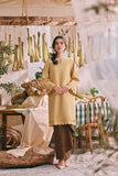 The Courtyard Women Layered Broderie Kurung Top - Champagne Yellow