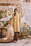 The Courtyard Women Layered Broderie Kurung Top - Champagne Yellow