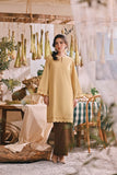 The Courtyard Women Layered Broderie Kurung Top - Champagne Yellow