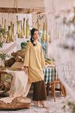 The Courtyard Women Layered Broderie Kurung Top - Champagne Yellow