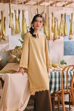 The Courtyard Women Layered Broderie Kurung Top - Champagne Yellow