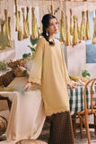 The Courtyard Women Layered Broderie Kurung Top - Champagne Yellow