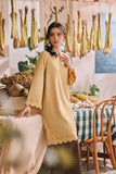 The Courtyard Women Layered Broderie Kurung Top - Champagne Yellow